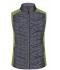 Damen Ladies' Knitted Hybrid Vest Kiwi-melange/anthracite-melange 10457