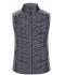 Damen Ladies' Knitted Hybrid Vest Light-melange/anthracite-melange 10457