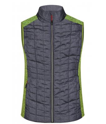 Donna Ladies' Knitted Hybrid Vest Kiwi-melange/anthracite-melange 10457