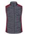 Donna Ladies' Knitted Hybrid Vest Red-melange/anthracite-melange 10457