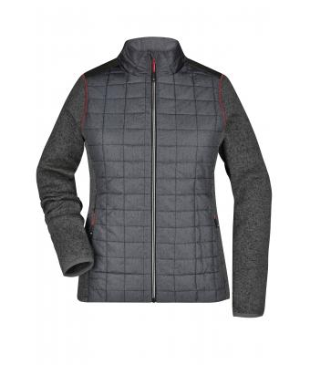 Donna Ladies' Knitted Hybrid Jacket Grey-melange/anthracite-melange 10459
