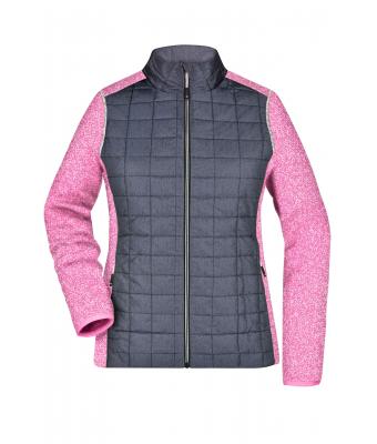 Donna Ladies' Knitted Hybrid Jacket Pink-melange/anthracite-melange 10459
