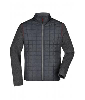 Uomo Men's Knitted Hybrid Jacket Grey-melange/anthracite-melange 10460
