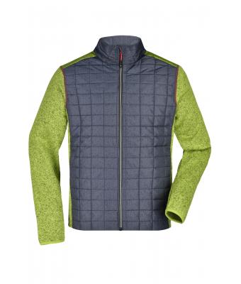 Uomo Men's Knitted Hybrid Jacket Kiwi-melange/anthracite-melange 10460