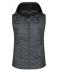 Damen Ladies' Knitted Hybrid Vest Grey-melange/anthracite-melange 8679