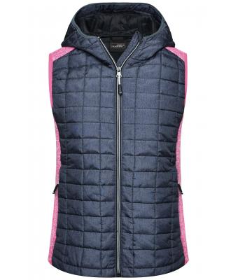 Donna Ladies' Knitted Hybrid Vest Pink-melange/anthracite-melange 8679