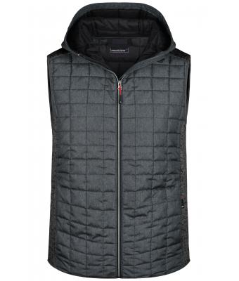 Herren Men's Knitted Hybrid Vest Grey-melange/anthracite-melange 8680