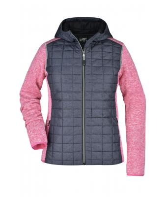 Donna Ladies' Knitted Hybrid Jacket Pink-melange/anthracite-melange 8500