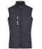 Donna Ladies' Knitted Fleece Vest Dark-grey-melange/silver 8490