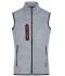 Donna Ladies' Knitted Fleece Vest Light-grey-melange/red 8490