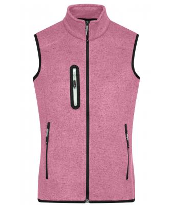 Donna Ladies' Knitted Fleece Vest Pink-melange/off-white 8490