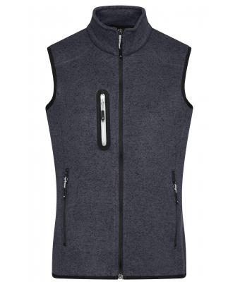 Men Men's Knitted Fleece Vest Dark-grey-melange/silver 8491