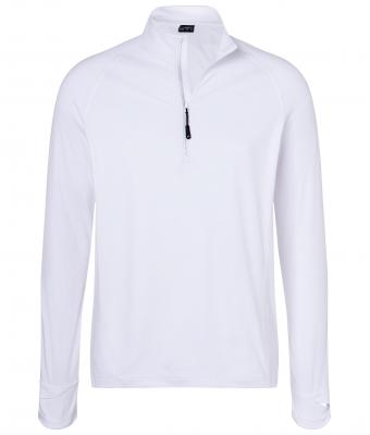 Uomo Men's Sports Shirt Halfzip White 8599