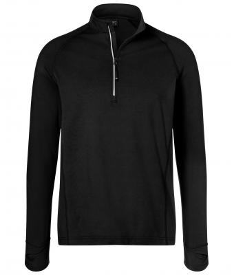 Uomo Men's Sports Shirt Halfzip Black 8599