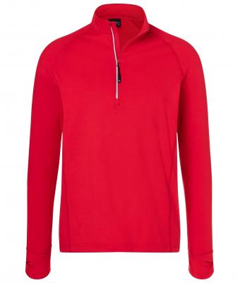 Uomo Men's Sports Shirt Halfzip Red 8599