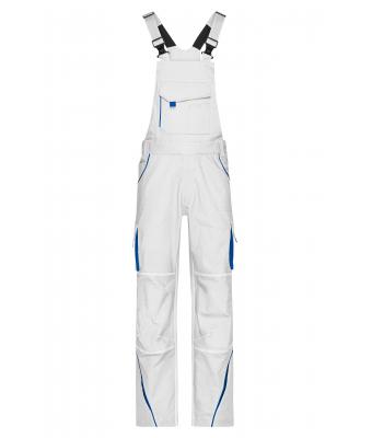 Unisexe Pantalon workwear à bretelles - COLOR - Blanc/royal 8525