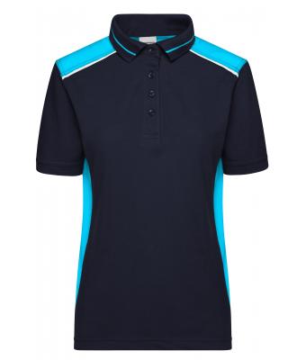 Damen Ladies' Workwear Polo - COLOR - Navy/turquoise 8532