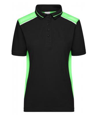 Donna Ladies' Workwear Polo - COLOR - Black/lime-green 8532