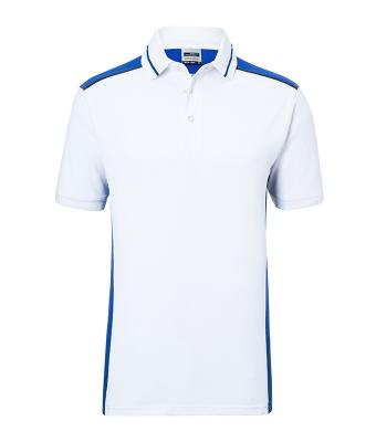 Uomo Men's Workwear Polo - COLOR - White/royal 8533
