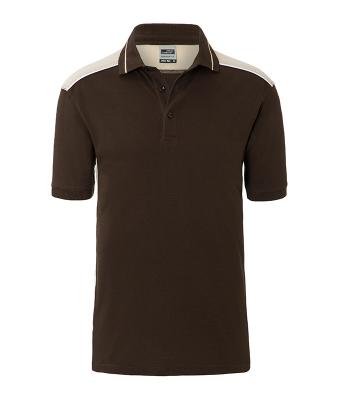 Uomo Men's Workwear Polo - COLOR - Brown/stone 8533