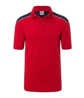 Uomo Men's Workwear Polo - COLOR - Red/navy 8533