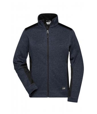 Donna Ladies' Knitted Workwear Fleece Jacket - STRONG - Carbon-melange/black 8536