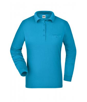 Donna Ladies' Workwear Polo Pocket Longsleeve Turquoise 8539