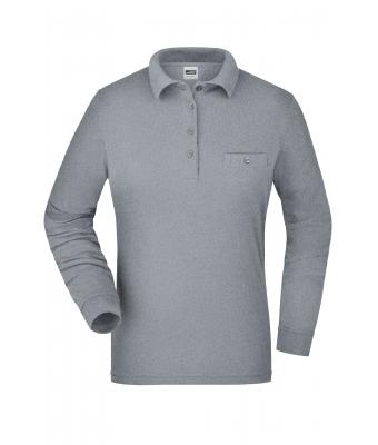 Donna Ladies' Workwear Polo Pocket Longsleeve Grey-heather 8539
