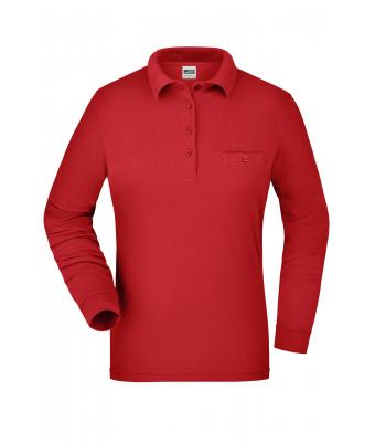 Donna Ladies' Workwear Polo Pocket Longsleeve Red 8539