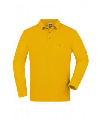 Uomo Men's Workwear Polo Pocket Longsleeve Gold-yellow 8540
