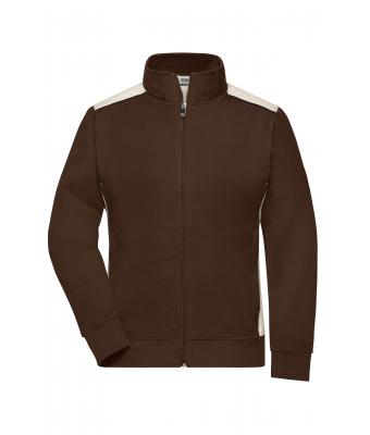 Donna Ladies' Workwear Sweat Jacket - COLOR - Brown/stone 8543