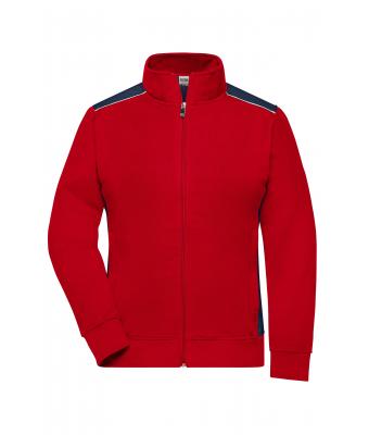 Donna Ladies' Workwear Sweat Jacket - COLOR - Red/navy 8543