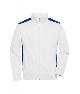 Uomo Men's Workwear Sweat Jacket - COLOR - White/royal 8544