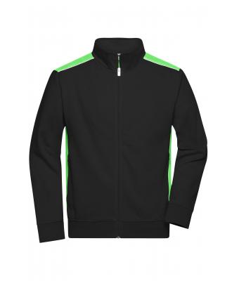 Uomo Men's Workwear Sweat Jacket - COLOR - Black/lime-green 8544