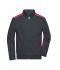 Uomo Men's Workwear Sweat Jacket - COLOR - Carbon/red 8544