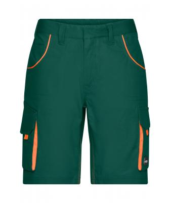 Unisexe Bermuda workwear - COLOR - Vert-foncé/orange 8545