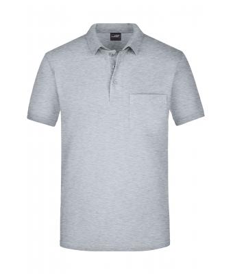 Men Men's Polo Pocket Grey-heather 7562