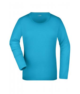 Damen Ladies' Stretch Shirt Long-Sleeved Turquoise 7984