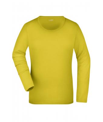 Damen Ladies' Stretch Shirt Long-Sleeved Yellow 7984