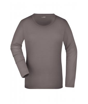 Damen Ladies' Stretch Shirt Long-Sleeved Charcoal 7984
