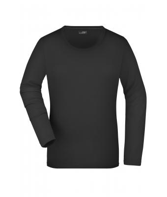 Donna Ladies' Stretch Shirt Long-Sleeved Black 7984