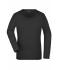 Damen Ladies' Stretch Shirt Long-Sleeved Black 7984