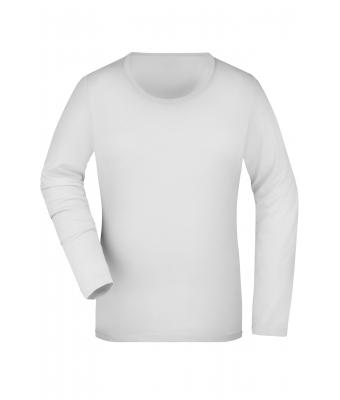 Femme T-shirt femme extensible manches longues Blanc 7984