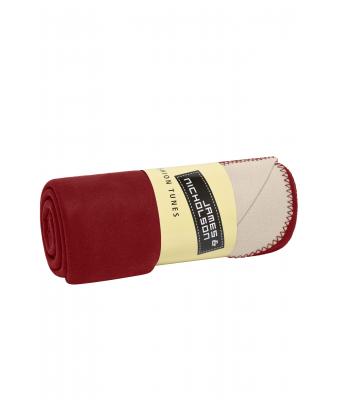 Unisex Bonded Fleece Blanket Bordeaux/cream 7568