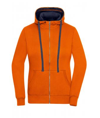 Damen Ladies' Lifestyle Zip-Hoody Dark-orange/navy 8081