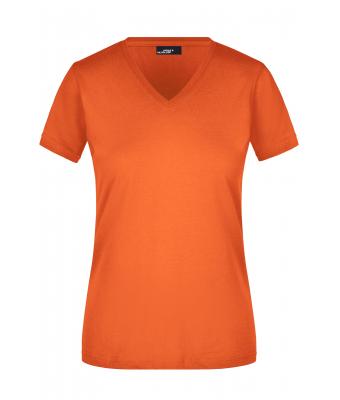 Damen Ladies' Slim Fit V-T Dark-orange 8089