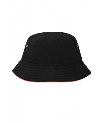 Bambino Fisherman Piping Hat for Kids Black/red 7580