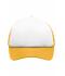 Kinder 5 Panel Polyester Mesh Cap for Kids White/gold-yellow 7623