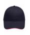 Unisex 6 Panel Brushed Sandwich Cap Navy/red 8554