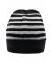Unisex Striped Winter Beanie Black/light-grey-melange 8700